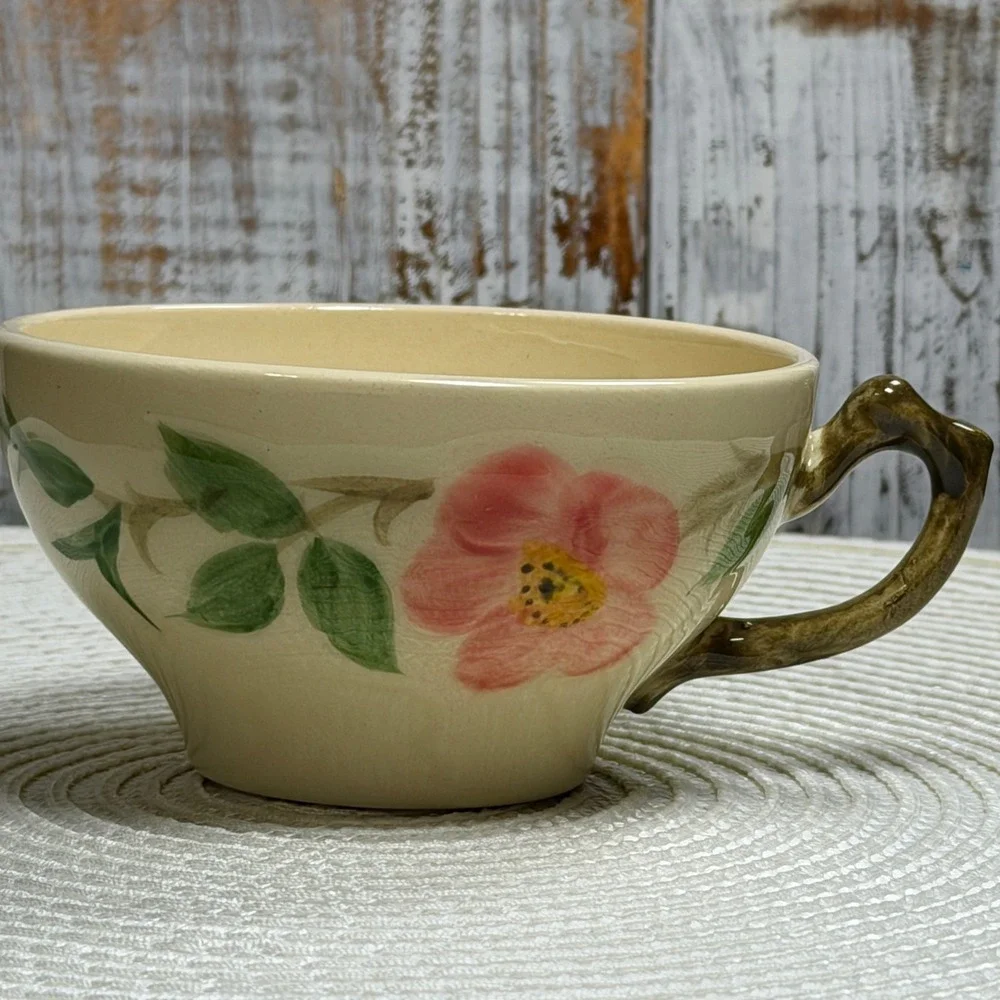 Franciscan Desert Rose Large Tea Cup Vintage Made USA Hand Painted Floral Branch